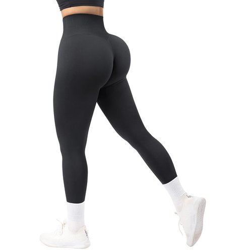 MOOSLOVER Women Seamless Butt Lifting Leggings High Waisted Tummy Control Yoga Pants(M,#1 Black)