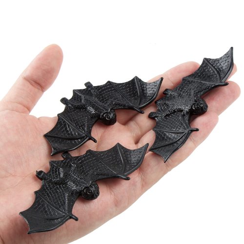 FINGOOO Plastic Bats Halloween,36pcs Mini Bats Halloween Decoration Party Favors Kids Gift Toy Pr...