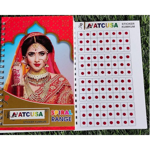 960 Maroon Bindi book Mang Tiki Temporary Tattoos Polka Dot Sticker Forehead Unique Collection in Spiral Book By ATCUSA