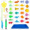 ONEST 40 Pieces Magnetic Fishing Pool Toys Game Magnetic Fishing Bath Toys Water Table Bathtub Toys for Toddler Kids