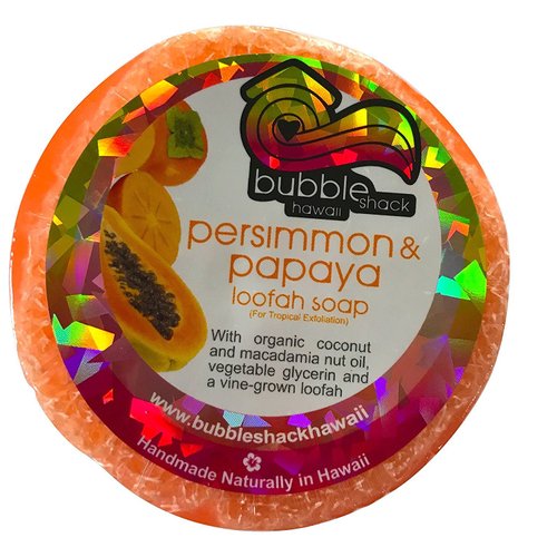 Bubble Shack Hawaii Persimmon and Papaya Loofah Lather Soap Bar