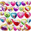 Roaqua 100 packs Bulk heart expression Mini Pop Fidget Key Chain，birthday Party Favors Small Valentine Wedding Party Favors and Classroom Student Gifts