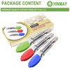 HINMAY Mini Tongs with Silicone Tips 7-Inch Serving Tongs, Set of 3 (Green Red Blue)