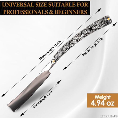 Straight Edge Razors for Men Grooming - 11.5" Barber Straight Edge Razor for Hair Barber Supplies for Men Professional Straight Edge - Pocket Barber Straight Razor for Hair Cutting Barber Tools