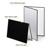 Meking 12" x 8" Light Reflector, 3 in 1 Photography Reflector Cardboard, Folding Light Diffuser Board for Food and Product Photography Lighting- Black, Silver and White