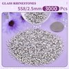 3000PCS SS8/2.5mm Crystal Rhinestones (Clear), Bedazzling Flatback Glass Rhinestones for Crafting DIY Nail Art Makeup Decoration, Gems Diomand Charms for Tumbler Shoes Clothing Mug
