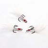 Fishing Round Bend Treble Hooks Black Nickel Hooks with Feather Dressed Fish Baits Tackle Accessory Size 6 50pcs