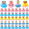 Honoson 48 Pcs Beach Rubber Duckies Mini Rubber Duck Bath Toys Float Funny Bathtub Squeaky Ducky for Pool Water Activity Christmas Holiday Classroom Birthday Party Favors(Colorful)