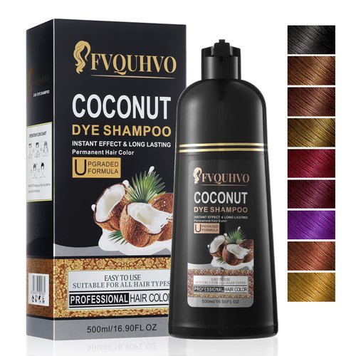 Hair Dye Shampoo 3 in 1, Coconut Oil Hair Dye, Hair Color Shampoo For Women & Men, Instant Hair Dye Shampoo, Mild Formula, Professional & Long Lasting, For Home and Salon Use (Cherry Brown)