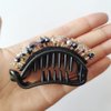 2 Pcs Crystal Hair Clips Ponytail Holders Fancy Hair Clips Claws Decorative Hair Accessories for Women