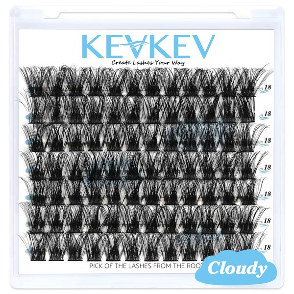 Lash Clusters 84 Pcs Cluster Lashes Eyelash Clusters DIY Cluster Eyelash Extensions Individual Lashes Soft and Comfortable (Cloudy,D-18mm)