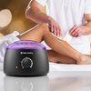Salon Sundry Portable Electric Hot Wax Warmer Machine for Hair Removal - Black with Purple Lid