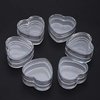 Healthcom 100Pcs 4ml Empty Plastic Cosmetic New Clear Refillable Plastic Heart Shape Pot Jars Bottles Make up Cosmetic Containers with Lids for Face Cream Lotion Eye Shadow Lip Balm