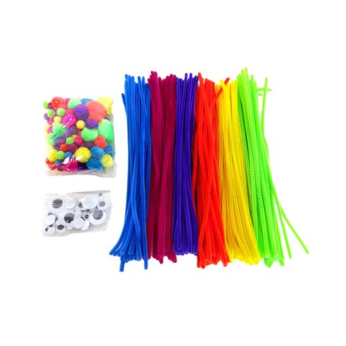 Playscene' Jumbo DIY Craft Kit, Pompons, Pipe Cleaners, Wiggle Eyes, Huge Selection Craft Kit (Super Jumbo Mix)