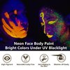 Go Ho Neon Blue Body Paint Washable(2.37oz,70ml),under UV Blacklight Neon Face Paint,Water Based Neon Fluorescent Blue Face Paint for Adults Children SFX Cosplay Costumes Festivals Halloween Makeup