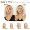 SEGO Human Hair Toppers for Women With Thinning Hair 7 * 13CM Silk Base 100% Real Human Hair Clip in Top Wiglet Hair Pieces -12 Inch No Bangs Golden Brown&Bleach Blonde