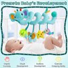 Spiral Car Seat Activity Toy, Stroller Arch Toy, Baby Crib Toys Hanging for Infant Boy Girl Ages 0-12 Months, Newborn Sensory Toy with Rattle, Squeaky, Ringing Bell for Bassinet, Stroller, Crib