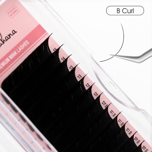 NATUHANA Round Eyelash Extensions 0.05mm B Curl Russian Classic Lash 8-15mm Mixed Tray False Lashes Supplies,Classic Individual Lash Extensions 16Rows/Case Matte Black (black;0.05 B, 8-15 MIX)