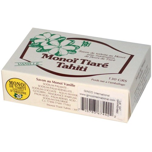 Soap Bar Vanilla Monoi Tiare Cosmetics 4.6 oz Bar Soap
