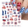 IDDFEVE 12 Sheets 4th of July Nail Stickers, USA Independence Day Patriotic Nail Decals, 3D Design Self-Adhesive Flag Star Nail Art