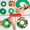 TINYFUTURE 15 Sets DIY Christmas Foam Wreath Crafts Kits Decorations Self Adhesive Xmas Sticker Santa Holly Leaf for Kids Party Favors Fun Classroom Home Activities