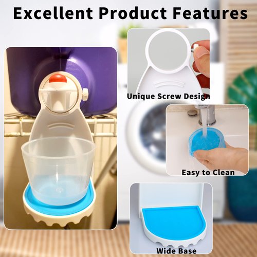 2 Pcs Laundry Liquid Detergent Cup Holder Febwind Laundry Drip Cup Holder Fabric Softener Drip Catcher Soap Holder Tray Cup Stand Container Laundry Soap Station Organizer White
