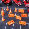 Gadpiparty 24pcs Mini Traffic Cones Plastic Fence Roadblock Signs Playset Construction Road Cones Tiny Marker Cones Roadblock Cone Models Educational Plaything for Kids