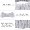 Casoty 6 Pcs Hair Band, Soft Coral Fleece Spa Headbands for Washing Face, Bow Hair Band, Makeup Headband, Skincare Headbands, Yoga, One Size Fits All, Grey, White, Black
