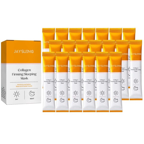 20 Packs Collagen Firming Mask Protein Face Care Moisturizing Hydrating Anti-aging Face Masks Wash-Free Sleeping Mask
