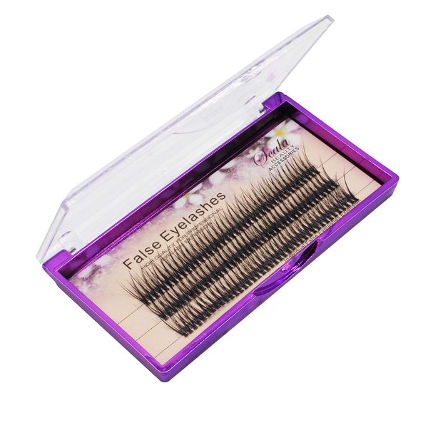Bodermincer 12D Fishtail Lash Clusters D Curl 120pcs Natural Wispy Eyelashes Extensions (14mm)