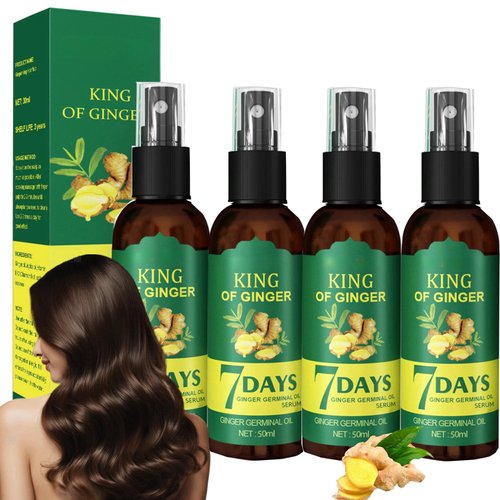 50ML Ginger Hair Oil for Hair Growth, Natural Ginger Hair Growth Serum, Hair Fall Control, For Damaged Dry Hair, Nourishing Scalp, Unisex (4 Pcs)