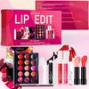 Lip Makeup Kits for Women, Lip Makeup Set for Beginners, Christmas Gift Set for Women Girls, Lips Cosmetics Essential Bundle Includes Lipstick Palette,Lip Brush,Lip Balm,Matte Lipstick,Liqiud Lipstick