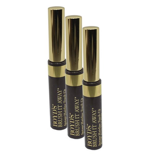 Boyd's Brush It Away Grey Hair Mascara and Root Touch Up (Dark Brown, 3-Pack)