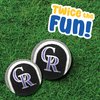 MLB Colorado Rockies TENNIS BALLS for DOGS & CATS - 2 piece set with Team Logo in Vibrant Team Color