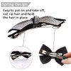 AHONEY Rhinestone Hair Bows for Women Big Hair Bow Clip, Hair Bling Glitter Hair Clips Sparkly Rhinestone Barrettes for Women Girls Holiday Hair Accessories Christmas Gift (AB Silver)
