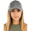 Funky Junque Distressed Trucker Hat - Washed Grey/Beige Mesh