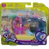 Polly Pocket Pollyville Playset, Sunshine Beach with Micro Doll, Seal Figure, Flamingo Toy Boat & Accessories