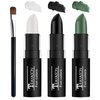 LZXLUKGIR 3 Colors Face Body Paint Sticks Professional Eye Black Football Baseball Softball,Highly Pigmented Halloween Facepaint Makeup Kit for Adults and Kids（White/Black/Green Eye Black Sticks）