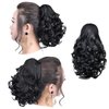 SYXLCYGG Black Ponytail Hair Clip Claw Pony Tails Extension Wavy 10" 3.5 OZ Synthetic Like Real Fake Hair piece Women Yaki Easy To Use Fluffy¬ Tangled