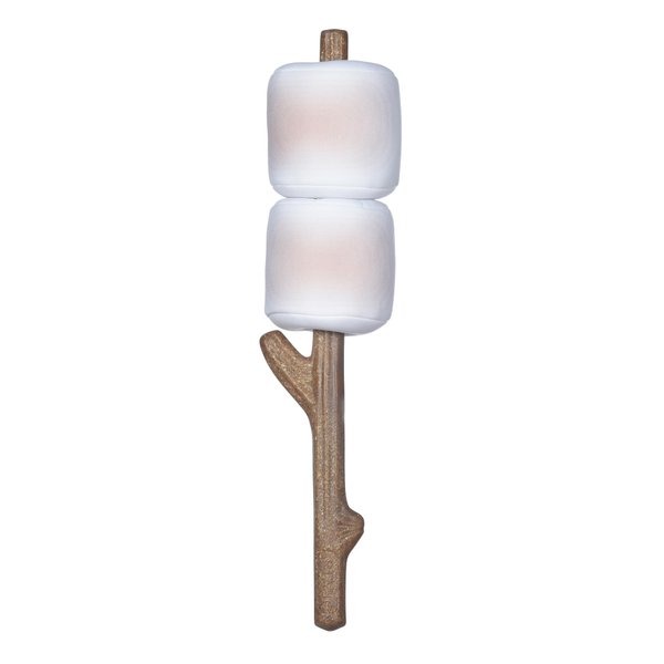 Orvis Dog Floating Fetch and Chew Stick with Durable Plush Removable Marshmallows; Interactive Dog Toy with Removable Squeaky Marshmallows; Floating Dog Toys, Fun Camping Theme Dog Toys