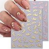 3D Metallic Flower Leaf Nail Art Stickers Mirror Silver Rose Gold Flower Nail Decals Floral Nail Stickers for Nail Art Supplies Bronzing Petal Leaves Flower Stickers for Girls Women Nail Decorations
