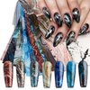 10 Sheets Marble Nail Art Foils Transfer Stickers Decals Nail Art Supplies Foil Transfers Decals Holographic Nail Film Marble Nail Charm Foil Transfers Decals Set Design for Women Nail Art Decoration