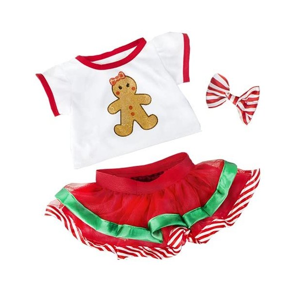 Teddy Mountain NY Gingerbread Outfit Teddy Bear Clothes Outfit Fits Most 15 - 17" Build-a-Bear, Vermont Teddy Bears, and Make Your Own Stuffed Animals