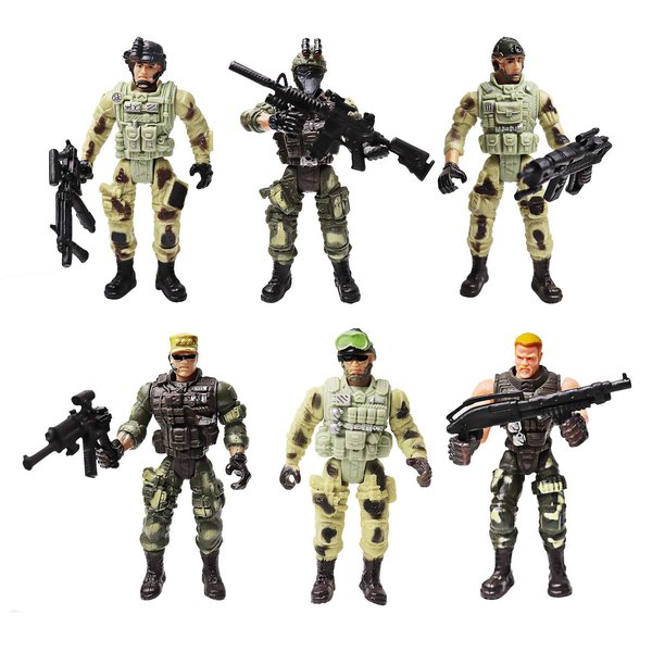 HAPTIME Army Men Action Figures Soldiers Toys with Accessories / SWAT Team Figure Military Playset for Boys Girls Children Kids 3 4 5 6 7 8 9 Years Old,Great as Christmas,Birthday(Special Troops)