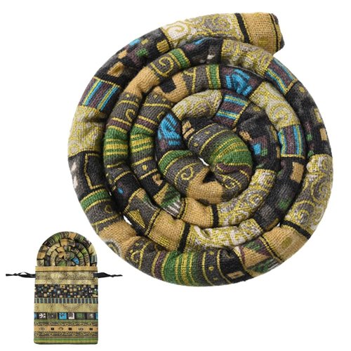Spiral Lock Hair Tie Dreadlock Bendable Ties Locs Accessories Bands Iron Wire Embedded Loc For Thick Curly Hair Women and Men Ponytail Holders Long. (Green Bohemian)