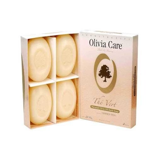 Olivia Care Olive Oil Soap, Green Tea, 5-Ounce Boxes (Pack of 4)