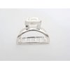 Generic Tiny small silver tone rounded metal hair claw clip