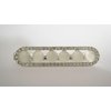 Generic Silver oval pearly white bead crystal alligator hair clip for fine thin hair