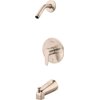 Pfister Pfirst Modern Tub and Shower Trim Without Shower Head (Designed to be used with a Pfister 0X8 Series Tub Valve - Sold Separately), Single Handle, Brushed Nickel Finish, R89070K