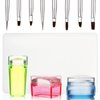 14 Pieces Clear French Tip Nail Stamp with Nail Art Brushes, Silicone Jelly Clear Stamper for Nails Nail Gel Brush Nail Polish Brushes Nail Art Stamper Nail Art Liner Brush for DIY Nail Decor Stamping